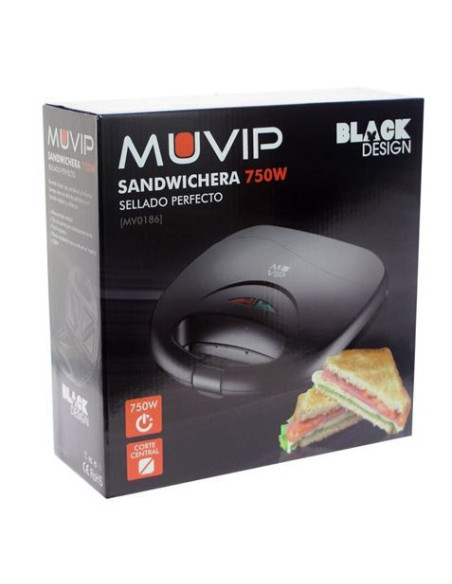 REACONDICIONADA SANDWICHERA 750W NEGRA MUVIP