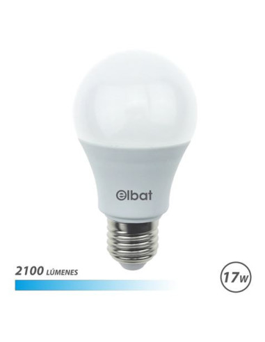 BOMBILLA LED A65 | 17W | 2100LM | E27 | LUZ FRIA | ELBAT