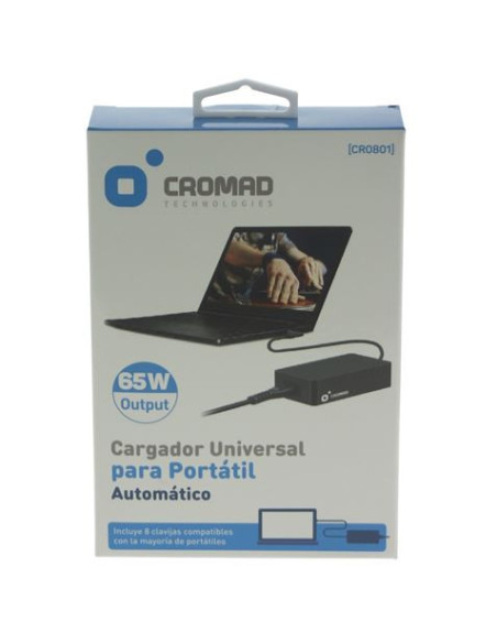 REACONDICIONADO CARGADOR UNIVERSAL AUTOMÁTICO 65W CROMAD