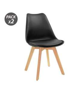 REACONDICIONADO PACK 2 SILLAS DESIGN D200 NEGRAS MUVIP