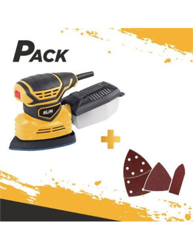 PACK LIJADORA MULTIFUNCIÓN 180W + JUEGO DE 36 LIJAS BLIM
