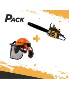 PACK MOTOSIERRA GASOLINA 63.3CC 50CM + CASCO SEGURIDAD COMPLETO BLIM