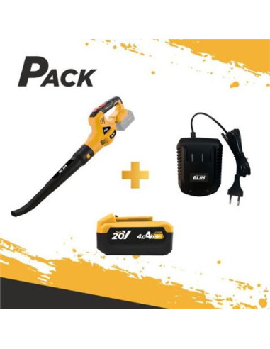 SOPLADOR S/CARBONES 20V + BATERIA 4AH + CARGADOR BLIM