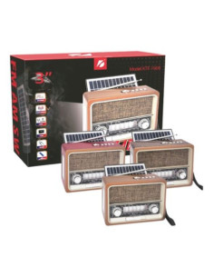 RADIO SOLAR - ALTAVOZ BT | USB | TF | FM | AM | SW | LUZ EMERGENCIA GENX