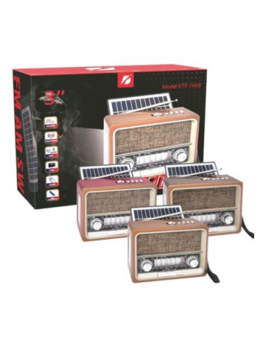 RADIO SOLAR - ALTAVOZ BT | USB | TF | FM | AM | SW | LUZ EMERGENCIA GENX