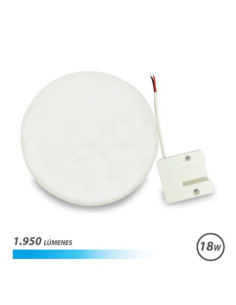 APLIQUE LED TECHO CON BASE FIJA REDONDO 18W LUZ FRIA ELBAT