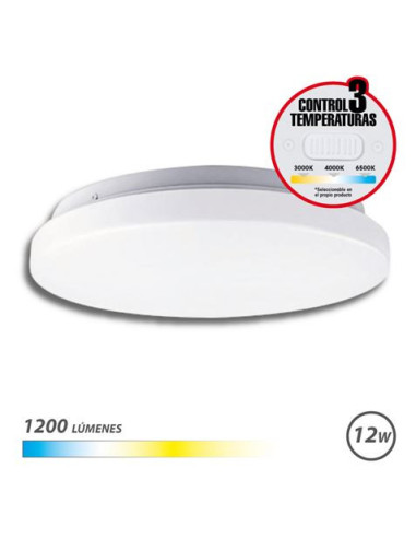 APLIQUE LED TECHO REDONDO 12W | 1200LM | SELECTOR 3 TEMPERATURAS ELBAT