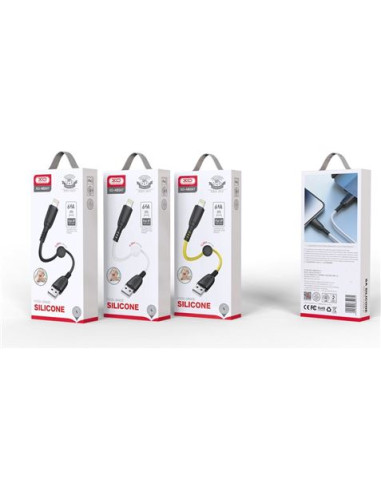 CABLE NB247 CARGA RAPIDA USB - LIGHTNING | 6A | 25CM CON CLIP | BLANCO XO