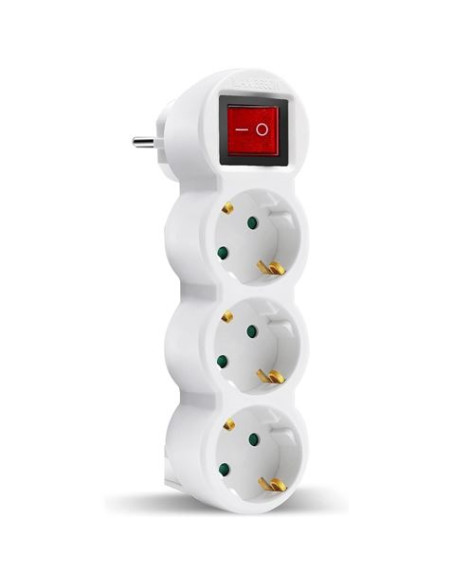 BASE MULTIPLE 3 TOMAS CON INTERRUPTOR ELBAT