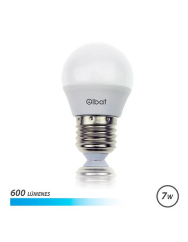 BOMBILLA LED G45 | 7W | 600LM | E27 | LUZ FRIA | ELBAT