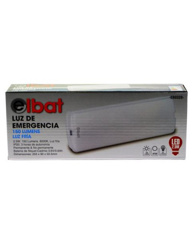 LUZ DE EMERGENCIA 150LUMENS 6000K ELBAT