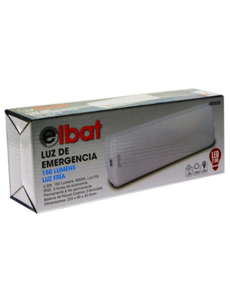 LUZ DE EMERGENCIA 150LUMENS 6000K ELBAT