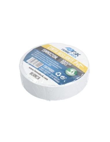 CINTA AISLANTE PVC 19MMX20M BLANCA 10UD FONTASTOCK