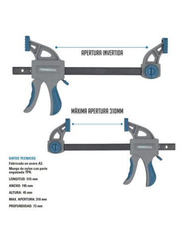 SARGENTO APRIETE 12\"/300 MM 2PCS FONTASTOCK