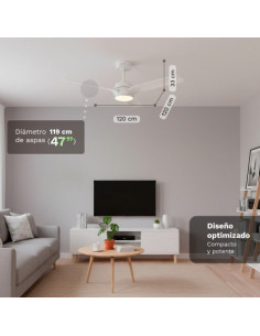 VENTILADOR DE TECHO 30W 47\" CON LED Y MANDO 18W SKYEASY47 GRUNKEL 2