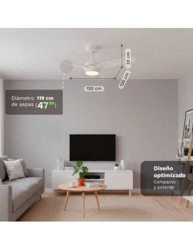 VENTILADOR DE TECHO 30W 47\" CON LED Y MANDO 18W SKYEASY47 GRUNKEL