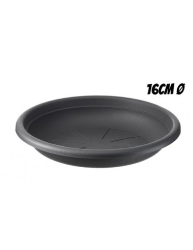 PLATO PARA MACETA 16CM ANTRACITA ARTPLAST