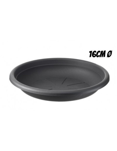 PLATO PARA MACETA 16CM ANTRACITA ARTPLAST