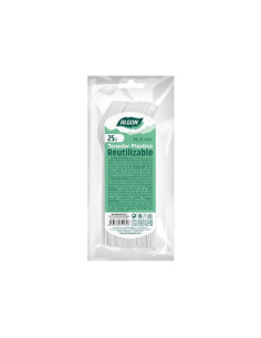 PACK 25 CUCHARAS POSTRE PLASTICAS REUTILIZABLES BLANCAS ALGON