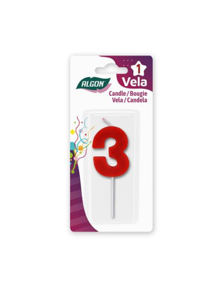 VELA ROJA NUMERO 3 ALGON