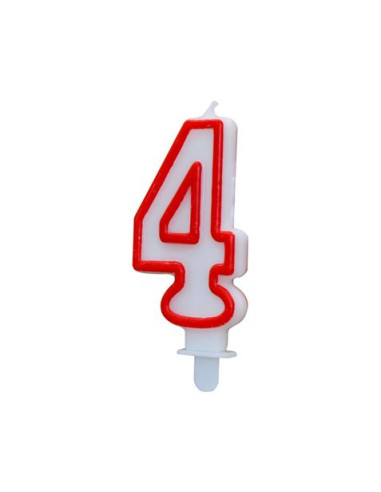 VELA BLANCA Y ROJA NUMERO 4 ALGON