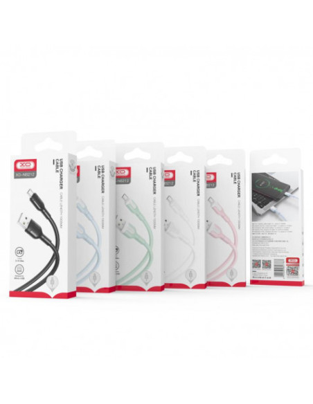 CABLE NB212 SILICONA USB - MICRO USB | 2.1A | 1 MTR | BLANCO XO