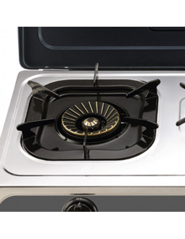 COCINA GAS INOX 3 FUEGOS SERIE STRONG + TAPA MUVIP