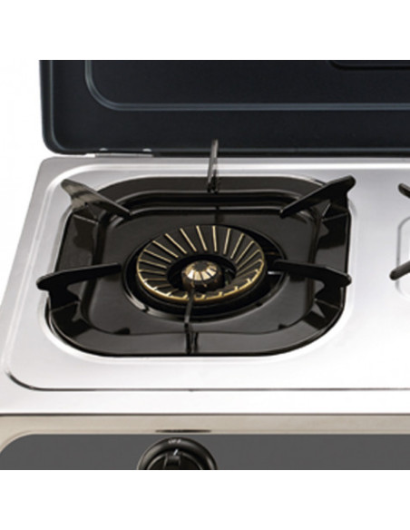 COCINA GAS INOX 3 FUEGOS SERIE STRONG + TAPA MUVIP
