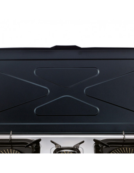 COCINA GAS INOX 3 FUEGOS SERIE STRONG + TAPA MUVIP
