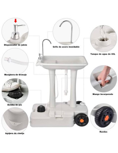 LAVABO PORTÁTIL 30 LITROS MUVIP