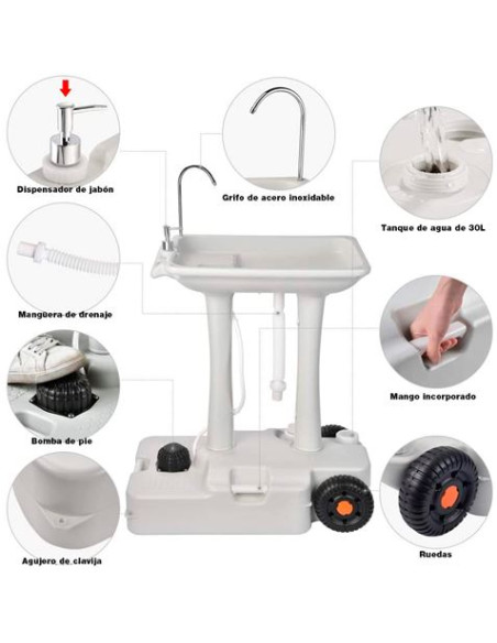 LAVABO PORTÁTIL 30 LITROS MUVIP