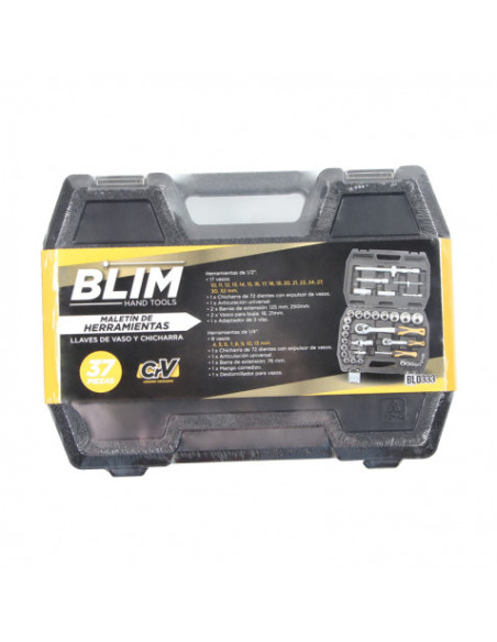 MALETIN HERRAMIENTAS C.V. 37 PCS 1/2\" BLIM