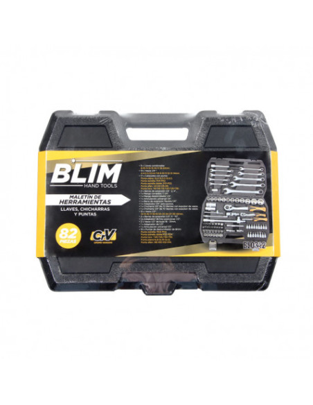 MALETIN HERRAMIENTAS C.V. 82 PCS 1/2 Y 1/4\" BLIM