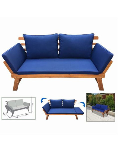 SOFA CAMA MADERA + COJINES