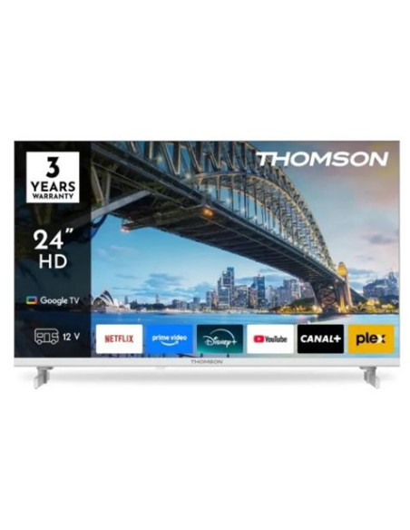 TELEVISOR BLANCO QLED HD 24 | WIFI | BLUETOOTH | SMART TV | 12V THOMSON