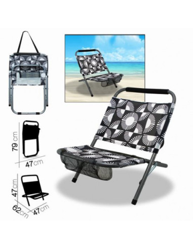 SILLA DE PLAYA GEOMÉTRICO 62X47XH47CM