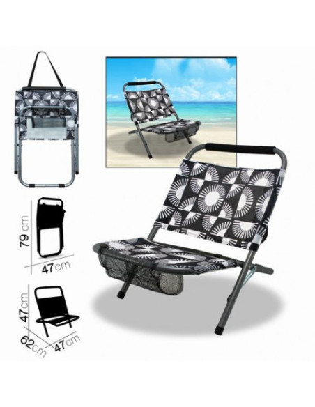 SILLA DE PLAYA GEOMÉTRICO 62X47XH47CM