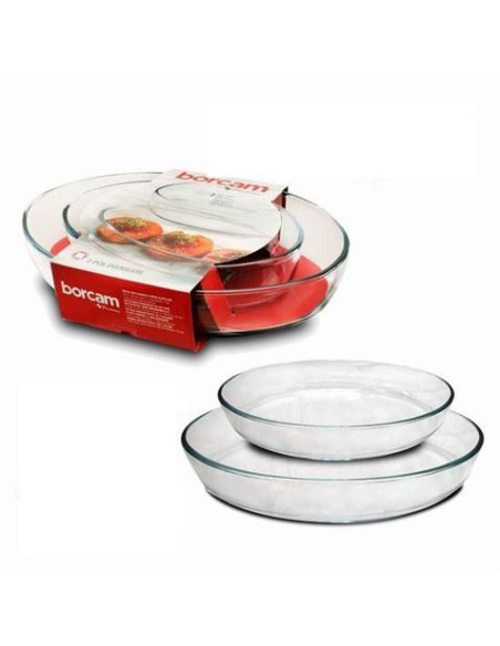 PACK 2 BANDEJAS HORNO OVALADAS CRISTAL BORCAM PASABAHCE