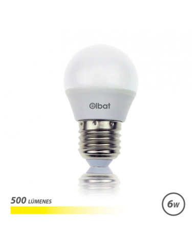 BOMBILLA LED G45 | 6W | 500LM | E27 | LUZ CALIDA | ELBAT
