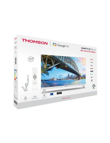 TELEVISOR BLANCO LED HD 24\" | WIFI | BLUETOOTH | SMART TV | 12V THOMSON