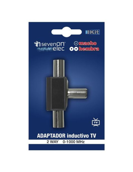 ADAPTADOR INDUCTIVO TV (1 MACHO/2 HEMBRAS) NEGRO SEVENON