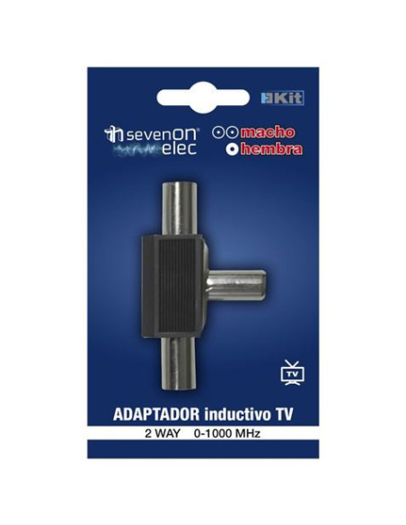 ADAPTADOR INDUCTIVO TV (2 MACHO/1 HEMBRA) NEGRO SEVENON