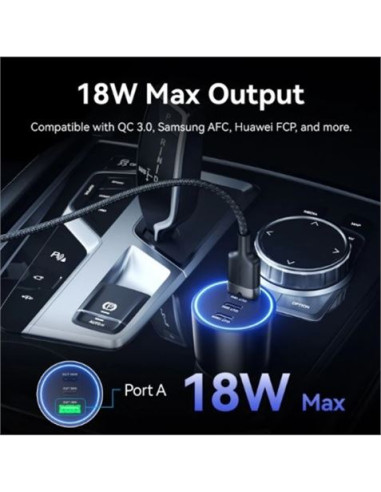 CARGADOR DE COCHE PARA SMARTPHONE | 100W | 2XUSB-C,1USB-A NEGRO VENTION