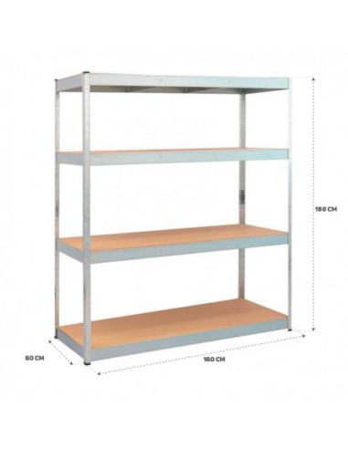 ESTANTERIA GALVANIZADA 4 BALDAS 180X160X60CM BLIM