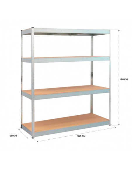 ESTANTERIA GALVANIZADA 4 BALDAS 180X160X60CM BLIM