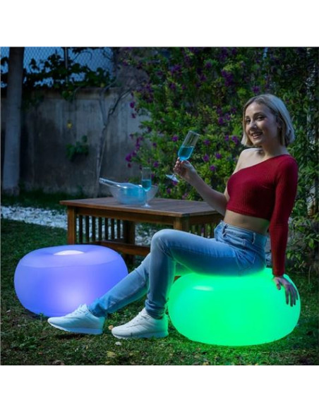 ASIENTO HINCHABLE LED CON MANDO A DISTANCIA |100KG | IP68 | INNOVAGOODS