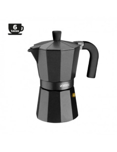 CAFETERA ALUMINIO 6 TAZAS VITRO NOIR NEGRO MONIX