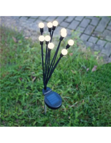 ESTACA SOLAR CON 10 LEDS LUZ CALIDA FOREVER