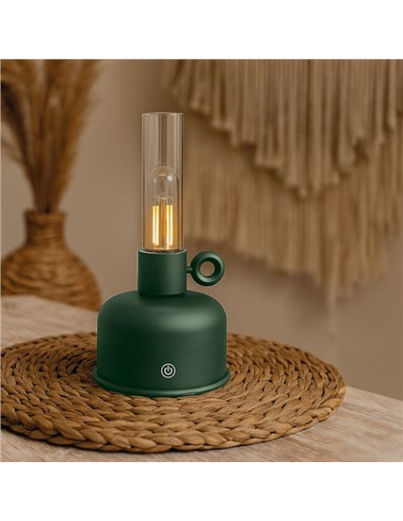 LAMPARA DE ACEITE LED VINTAGE VERDE FOREVER