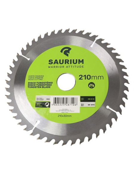 PACK 3 DISCOS CORTE MADERA PARA SIERRAS 210MM. SAURIUM